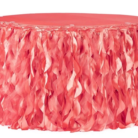 Other - Coral Ruffled Table Skirt